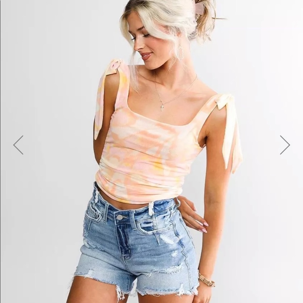 Free People Avenue Cropped Ruched Tank Top